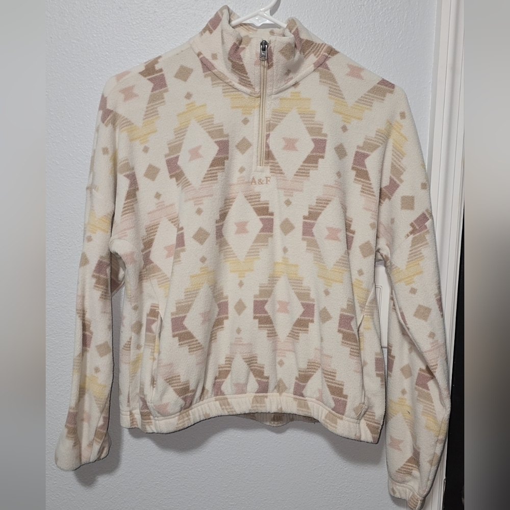 Abercrombie Kids Beige and Brown Patterned Fleece